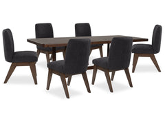 Kendamor Dining Table and 6 Chairs; Dark Brown