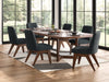 Kendamor Dining Table and 6 Chairs; Dark Brown