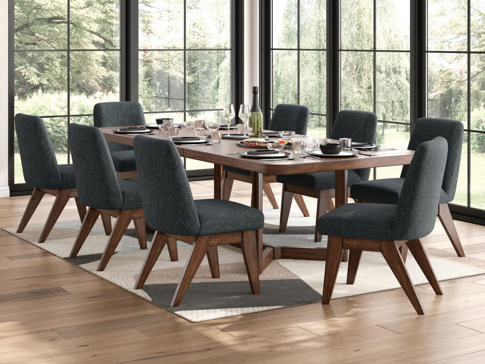Kendamor Dining Table and 8 Chairs; Dark Brown