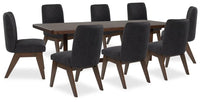 Kendamor Dining Table and 8 Chairs; Dark Brown