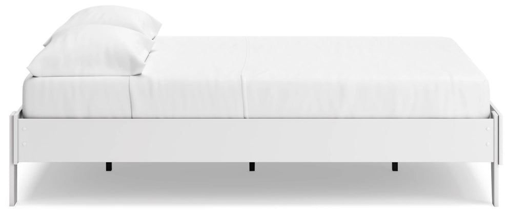 Socalle Queen Platform Bed + Headboard;Two-Tone