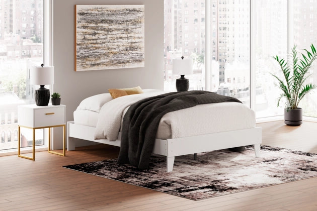 Socalle Queen Platform Bed + Headboard;Two-Tone