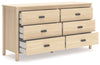 Cabinella Six Drawer Dresser;Tan