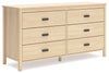 Cabinella Six Drawer Dresser;Tan
