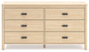 Cabinella Six Drawer Dresser;Tan