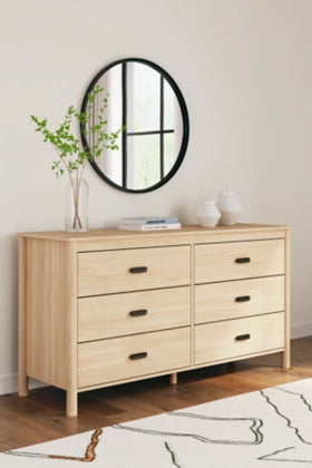 Cabinella Six Drawer Dresser;Tan