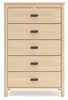 Cabinella Five Drawer Chest;Tan