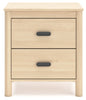 Cabinella Two Drawer Night Stand;Tan