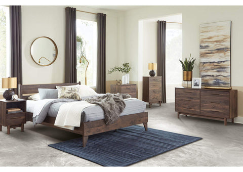Calverson Queen Platform Bed with Dresser, Chest and Nightstand