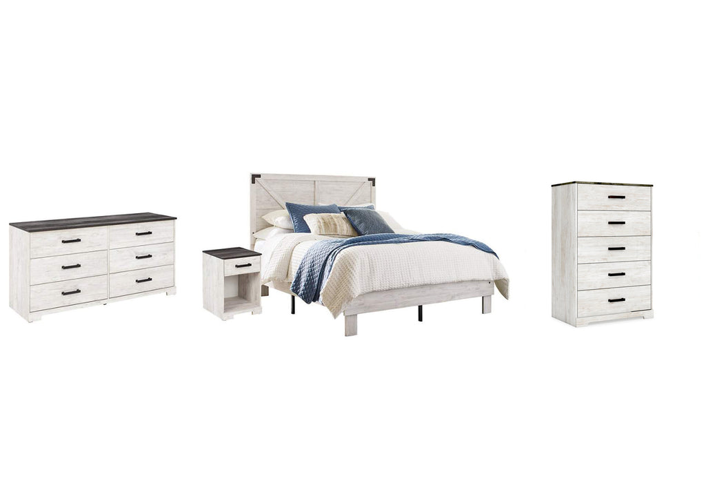 Shawburn Full Platform Bed with Dresser, Chest and Nightstand