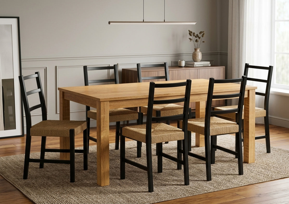 RISTOW DINING TABLE + ISANTI DINING CHAIR