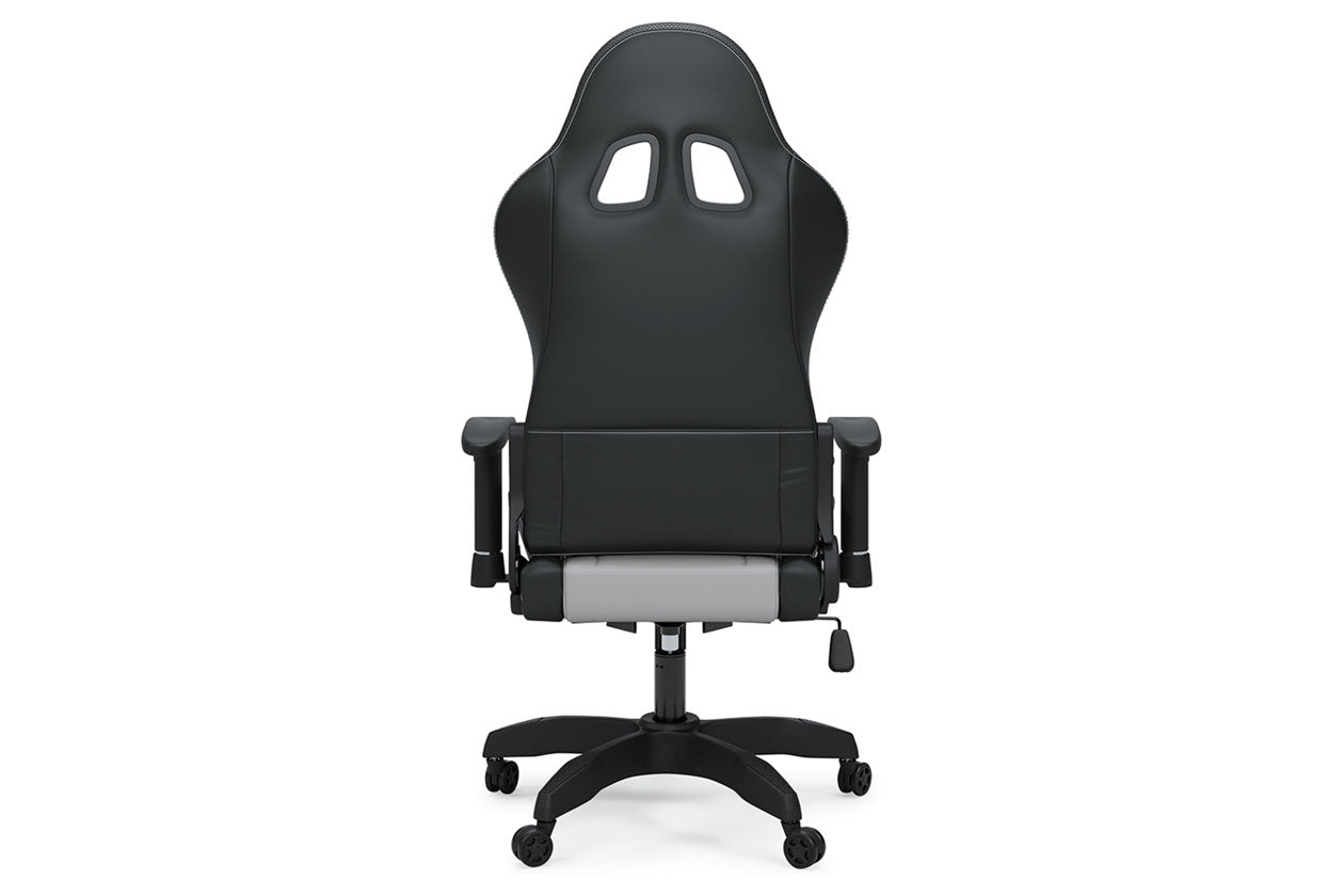 Lynxtyn Swivel Adjustable Height Gaming Chair with LED Lighting; White/Gray