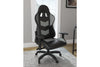 Lynxtyn Swivel Adjustable Height Gaming Chair with LED Lighting; Black/Gray