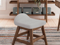 Lyncott Home Office Desk Chair; Light Gray/Brown