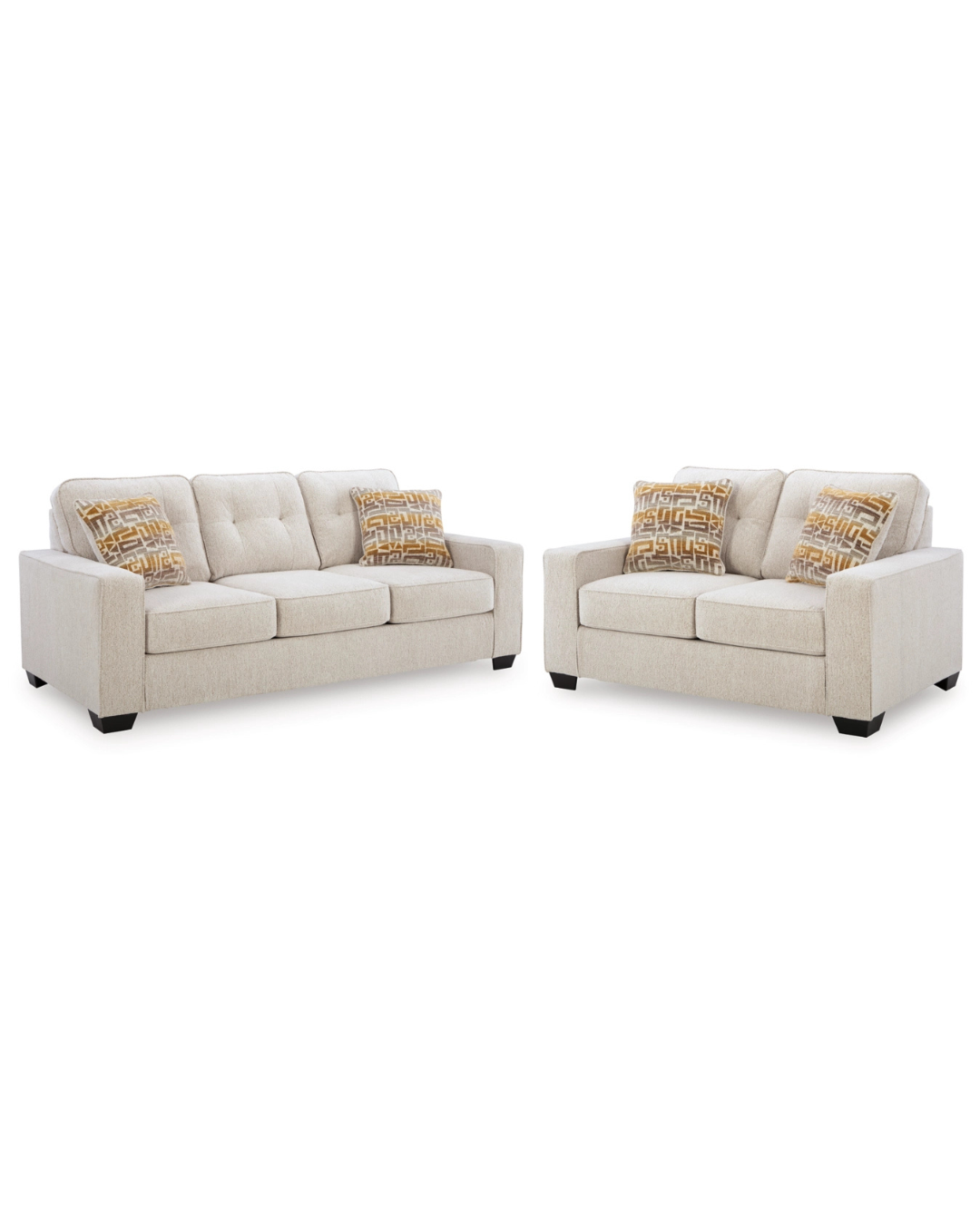 Storrow Sofa and Loveseat; Stone