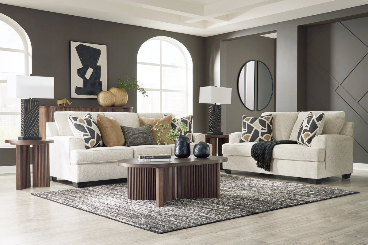 Heartcort Sofa and Loveseat; Quartz