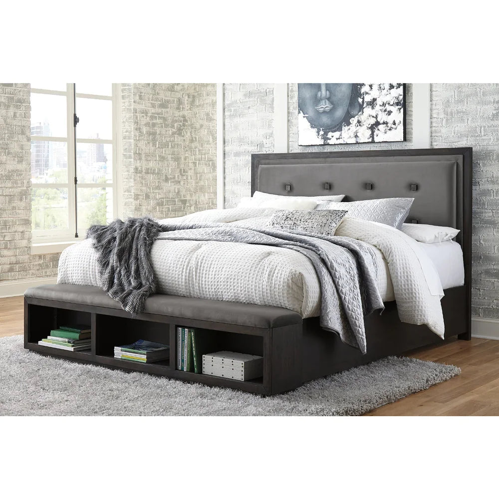 Hyndell King Upholstered Panel Bed with Storage