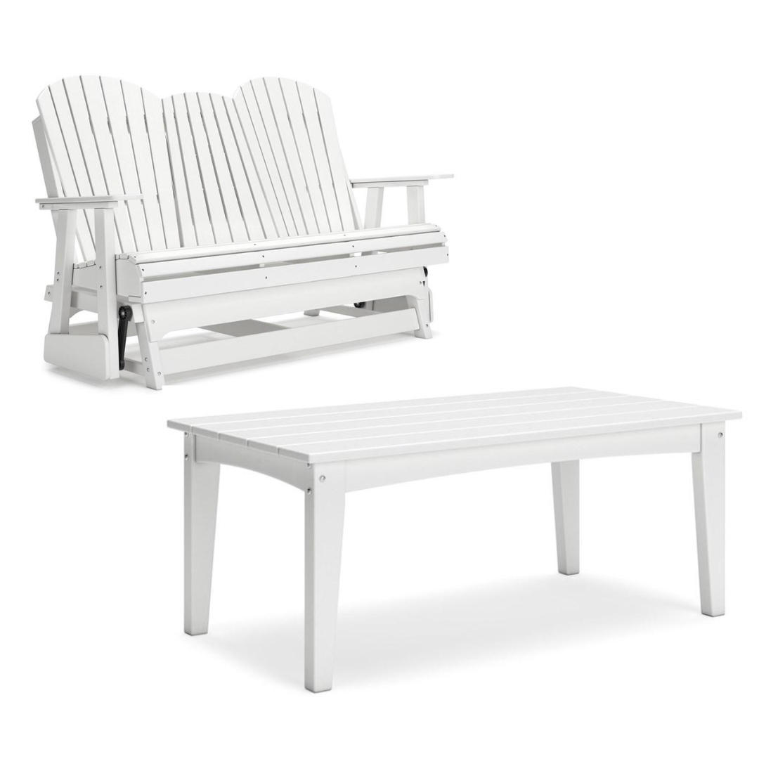 Hyland Wave Coffee Table & Loveseat;White