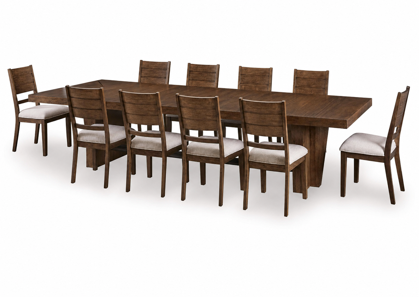 Kristiland Dining Table and 10 Chairs;Warm Brown
