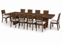 Kristiland Dining Table and 10 Chairs;Warm Brown