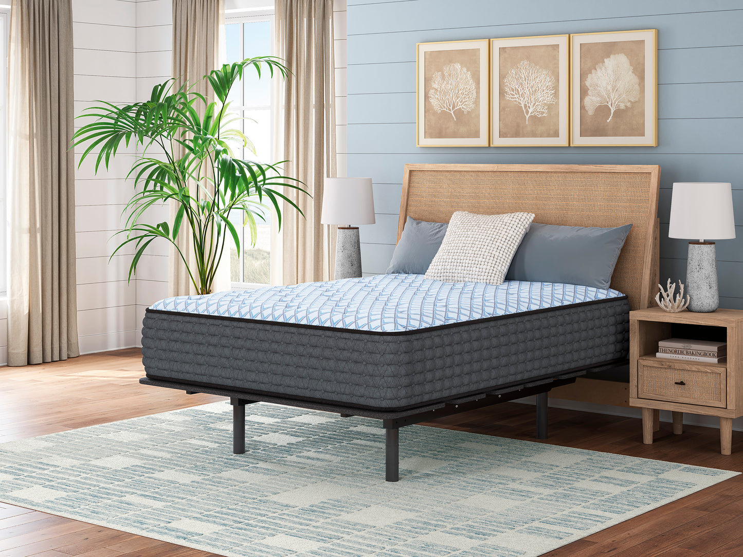 M33131W2 Destin Cove Plush Queen Mattress;Blue