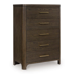 Darimore Five Drawer Chest;Burnished Brown