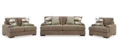 Nolenburg Sofa Set (3+2+1);Pecan