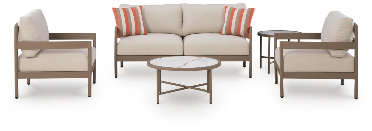 Big Creek Cove Outdoor Love/Chairs/Tables Set (Set of 5)