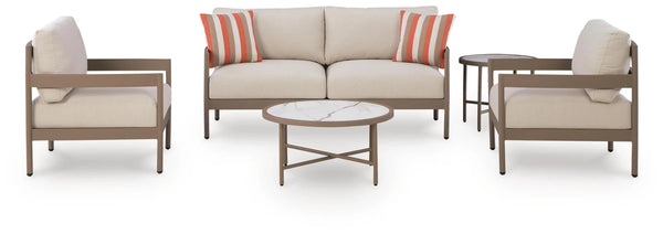 Big Creek Cove Outdoor Love/Chairs/Tables Set (Set of 5)
