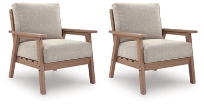 Cliffs Beach Outdoor Lounge Chair with Cushion (Set of 2)