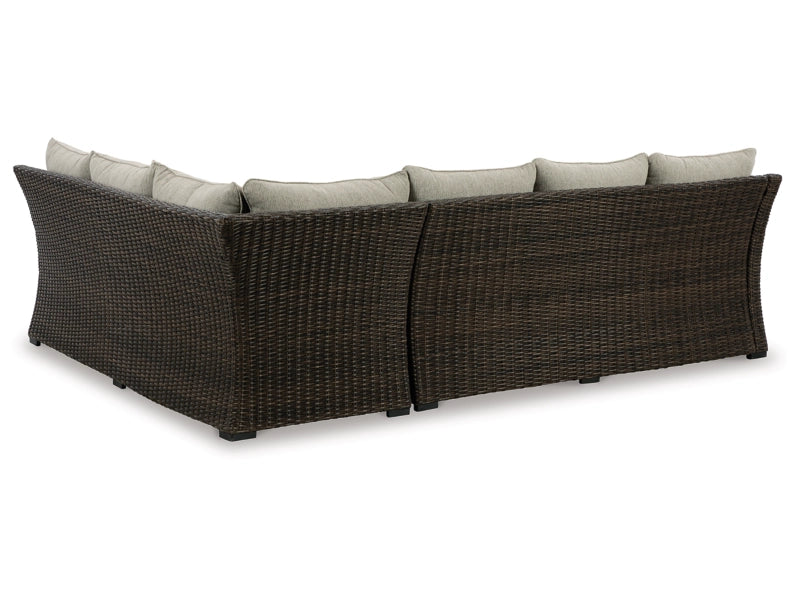 Brook Ranch Outdoor Sofa Sectional/Bench with Cushion (Set of 3)