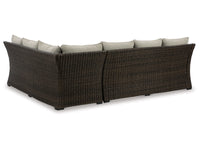 Brook Ranch Outdoor Sofa Sectional/Bench with Cushion (Set of 3)