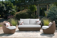 Cardiff Beach Outdoor Loveseat/2 Swivel Chairs (Set of 3)