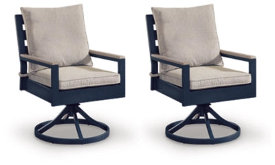 Mabry Shores Outdoor Swivel Chair with Cushion (Set of 2)