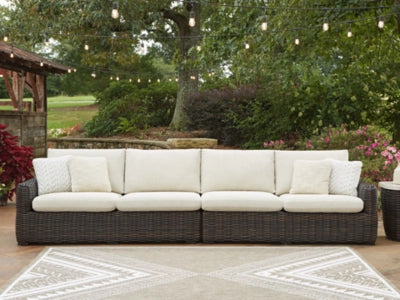 Kimora Outdoor Right and Left-arm Facing Loveseat with Cushion (Set of 2)