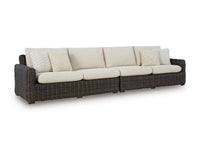Kimora Outdoor Right and Left-arm Facing Loveseat with Cushion (Set of 2)