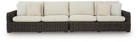 Kimora Outdoor Right and Left-arm Facing Loveseat with Cushion (Set of 2)