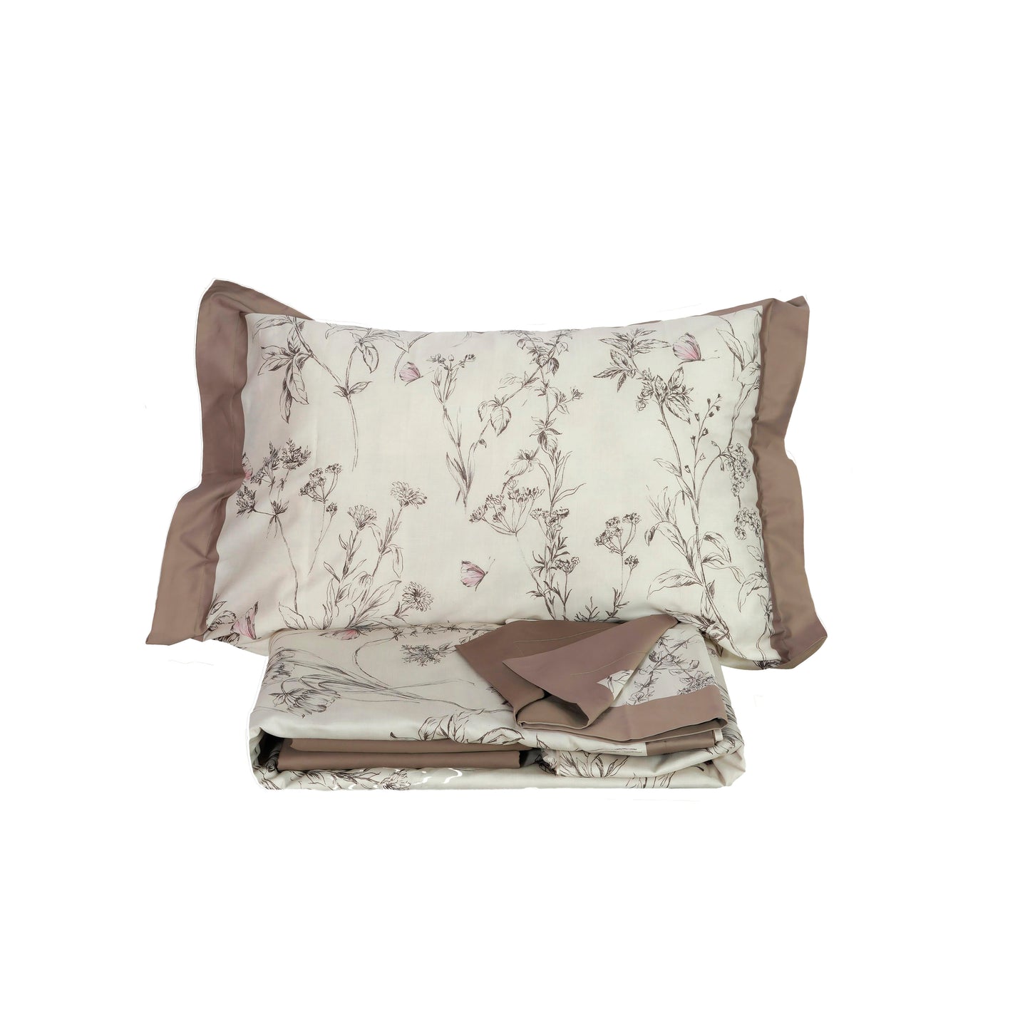 Top of Bed King Duvet Cover Set; Green/Beige