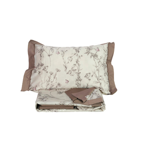 Top of Bed King Duvet Cover Set; Green/Beige