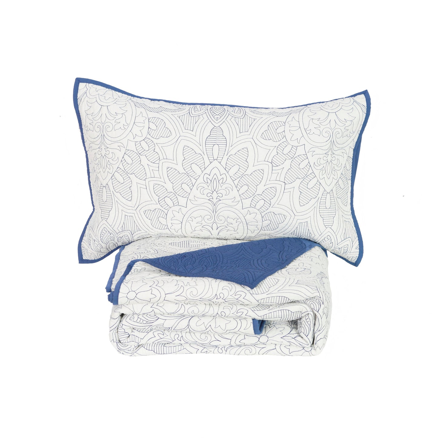 Top of Bed King Coverlet Set;White