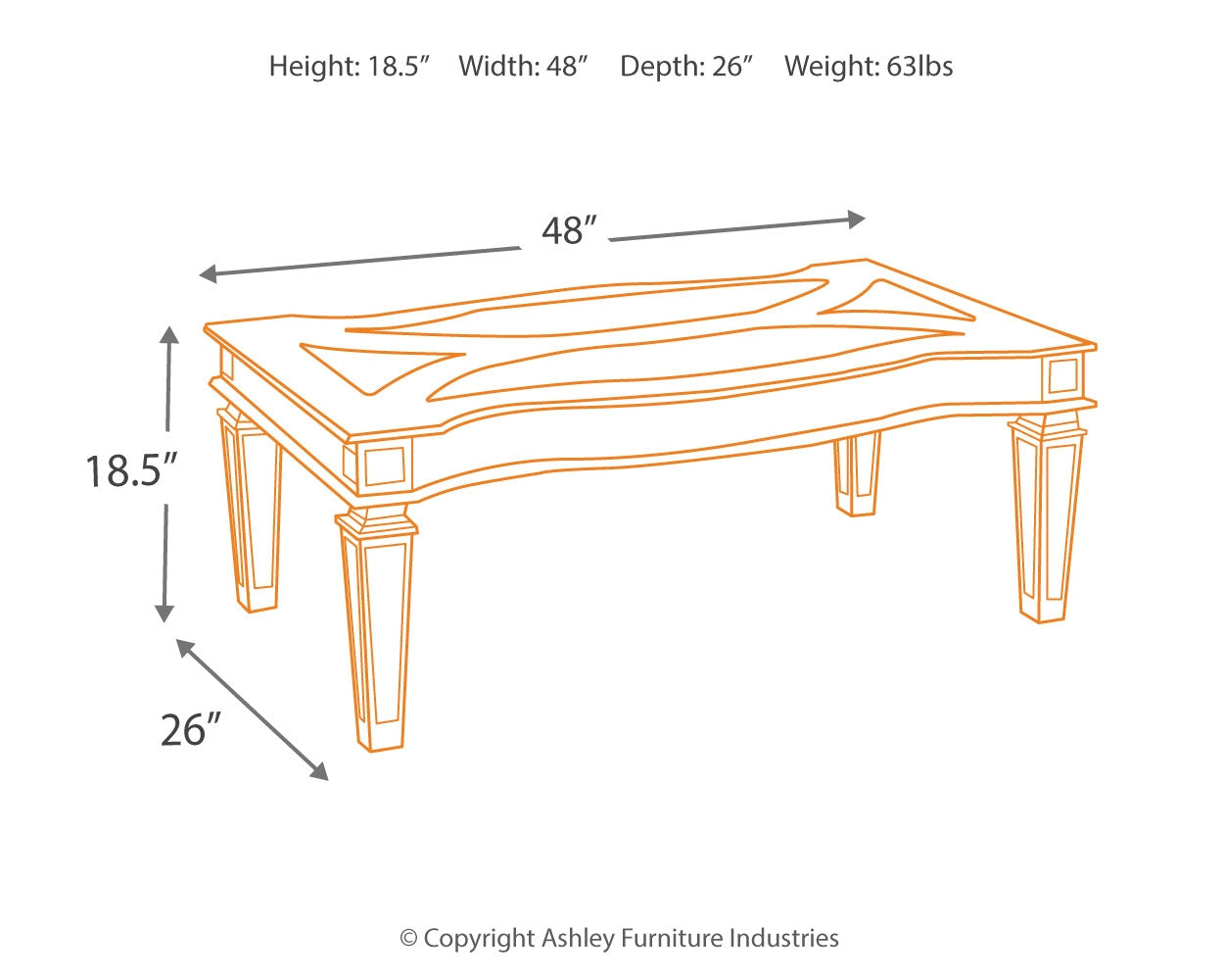 Tessani Coffee Table - Ashley Furniture - Brunei