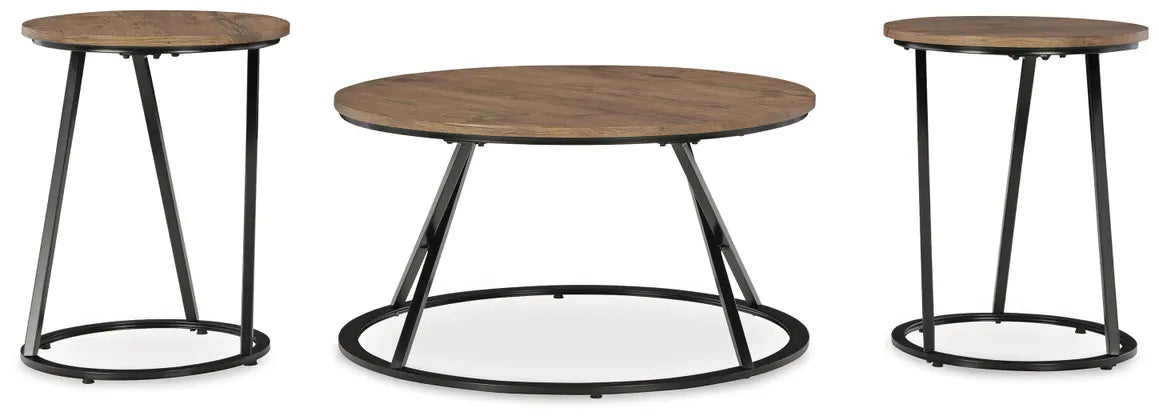 Cassbryn Occasional Table Set (3/CN);Brown/Black