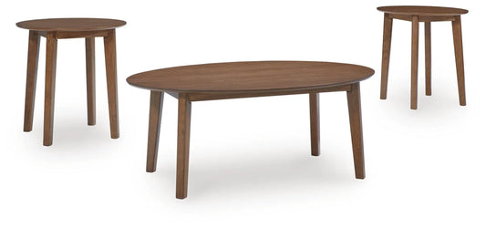 Gordonay Table (Set of 3);Brown