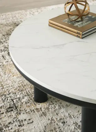 Xandrum Occasional Table Set;Black/White
