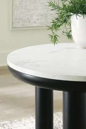 Xandrum Occasional Table Set;Black/White
