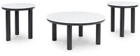 Xandrum Occasional Table Set;Black/White
