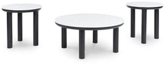 Xandrum Occasional Table Set;Black/White