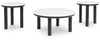 Xandrum Occasional Table Set;Black/White