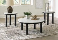 Xandrum Occasional Table Set;Black/White