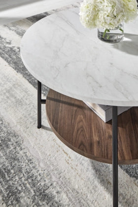 Wrenwich Occasional Table Set; Brown/Black/White